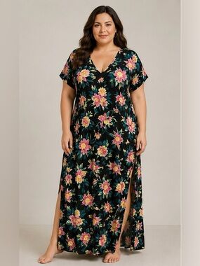Torrid Vibrant Flowy Beach Dress NWT
